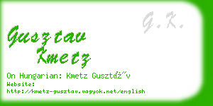 gusztav kmetz business card